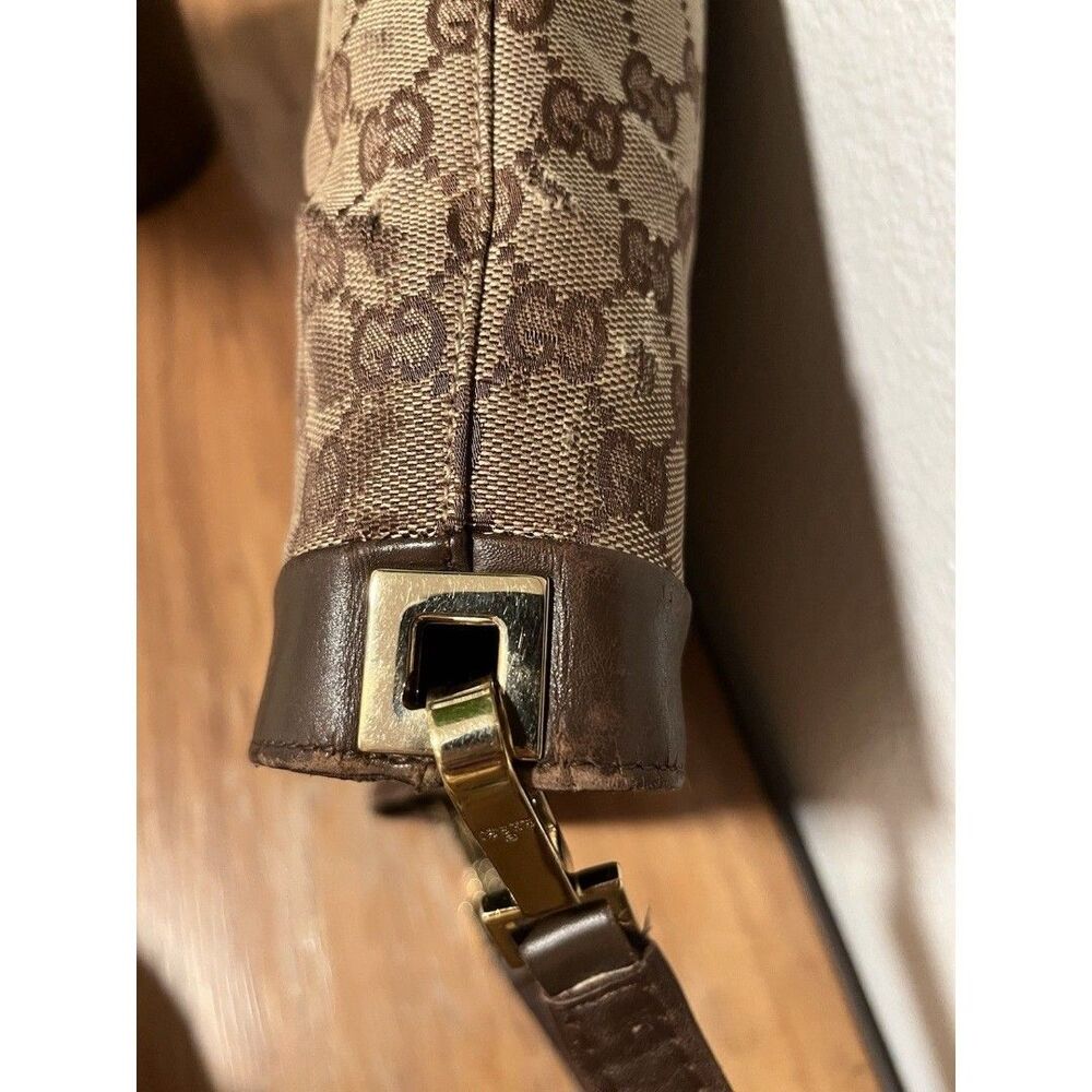 Auth Gucci Jackie GG Canvas Leather Beige Dark Brown One Shoulder Bag - Picture 4 of 10